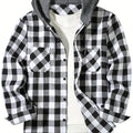 Youth Fashion Street Hooded Plaid Shirt Men's Slim Fit | SAMAG