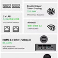 Topton OcuLink Mini PC Gamer AMD Ryzen AI 9 HX 470 370 7 PRO 360 USB4 2x2.5G LAN 2xM.2 PCIe Metal NUC Computer Windows 11 WiFi6E
