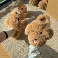 Fluffy Cartoon Women's Home Slippers Winter Cute Plush Luxury Designer Woman Shoes Flats Indoor Casual Fuzzy Fur Slides Elegant