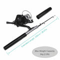 Portable 39 Inch Spinning Reel Combo Telescopic Compact Pocket Fishing Pole Pen Fishing Rod Reservoir Fishing