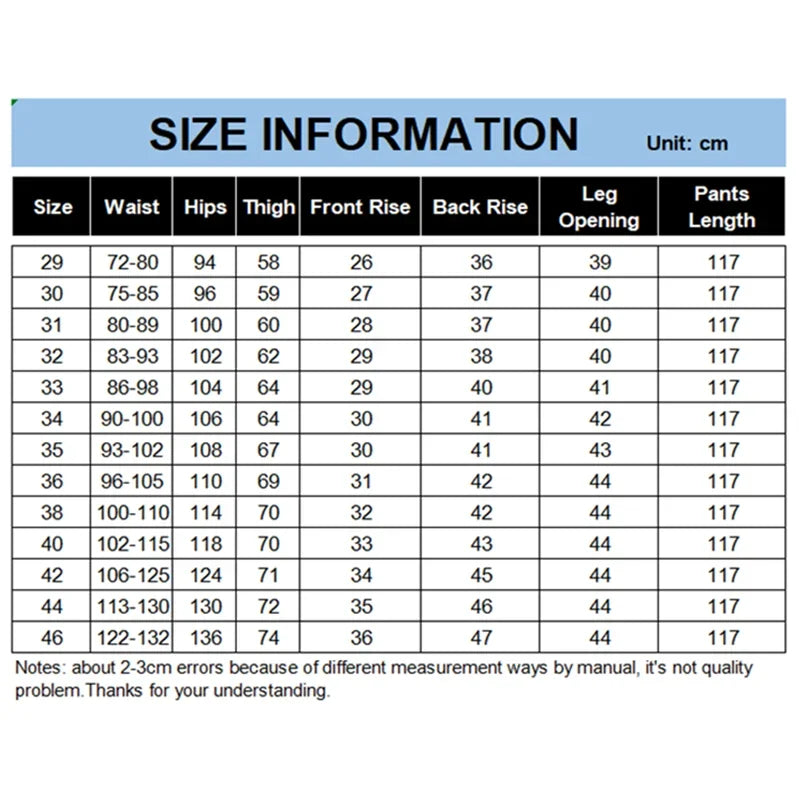 Extra Long Pants 117CM Tall Men 195CM Plus Size 42 44 46 | SAMAG