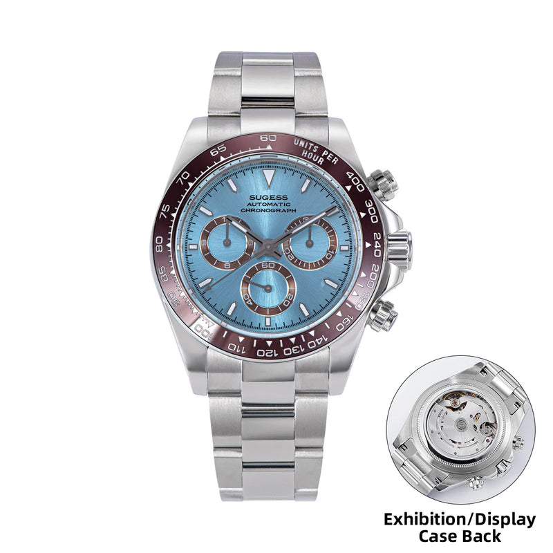 Sugess Panda Diver Chronograph Mens Watch Automatic Peacock SL-4801 Movement Luxury Waterproof Mechanical Wristwatches 2024 New