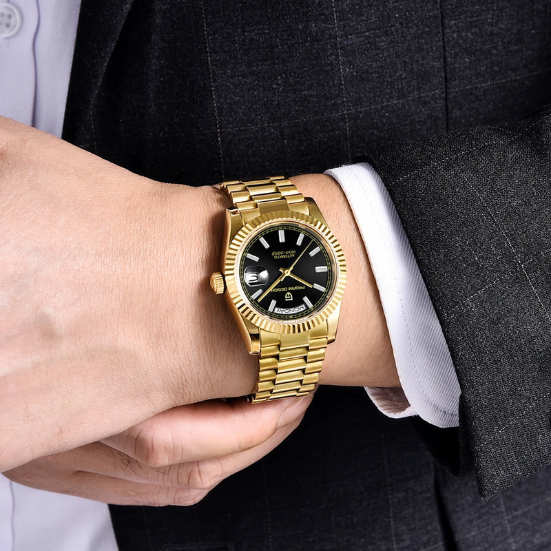2026 New PAGANI DESIGN DD36 Mens Mechanical Watches Gold Luxury Automatic Watch For Men AR Sapphire Mirror Waterproof Gift Clock