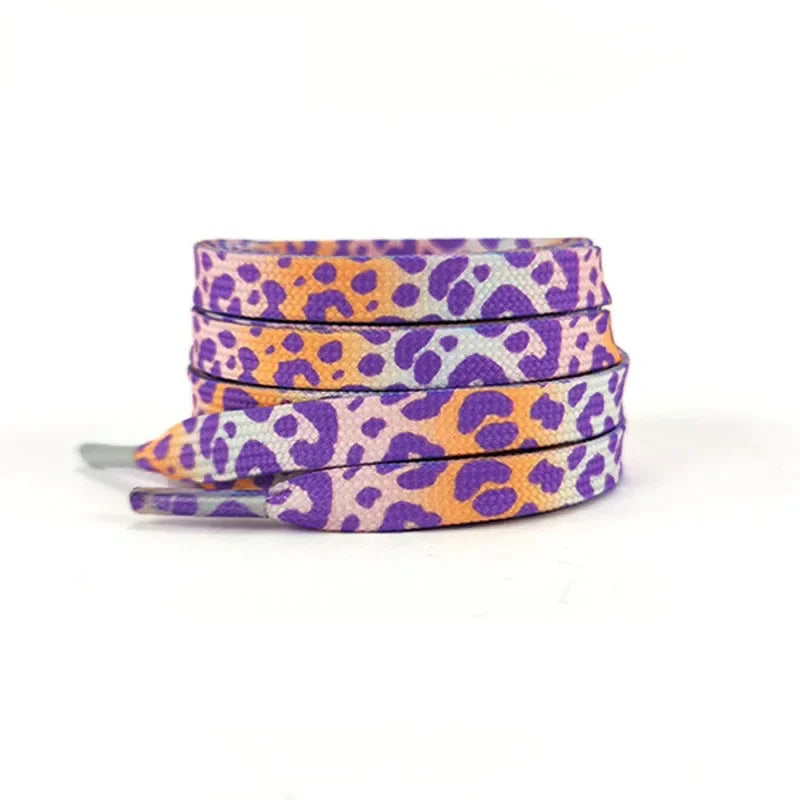 Colorful Shoelaces Leopard Print Fashion Flats Shoe Laces For Sneakers Washable Without Fading Shoes Accessories Shoestring