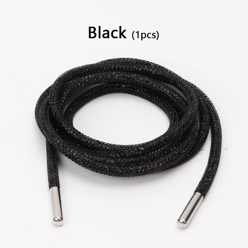 Crystal Rhinestone Diamond Shoelaces Colorful Shiny Shoe Laces Sneakers Shoelace Clothes Bags Belt Accessories Round 4mm 1PCS