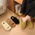 Winter New Simple Style Round Toe Women's Cotton Slippers 2026 Fashion Solid Color Open Toe Thick Soled Casual Women Shoes