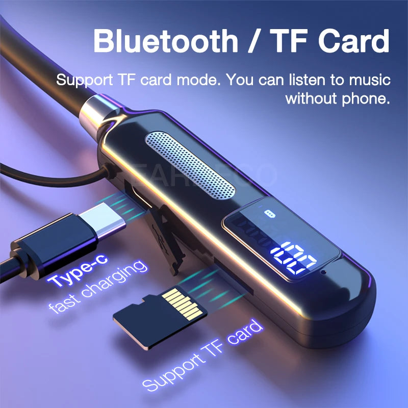 EARDECO 120 Hours Playback Wireless Headphones with Microphone Bluetooth Earphone Headphone Bass Phone Neckband Earphones Stereo