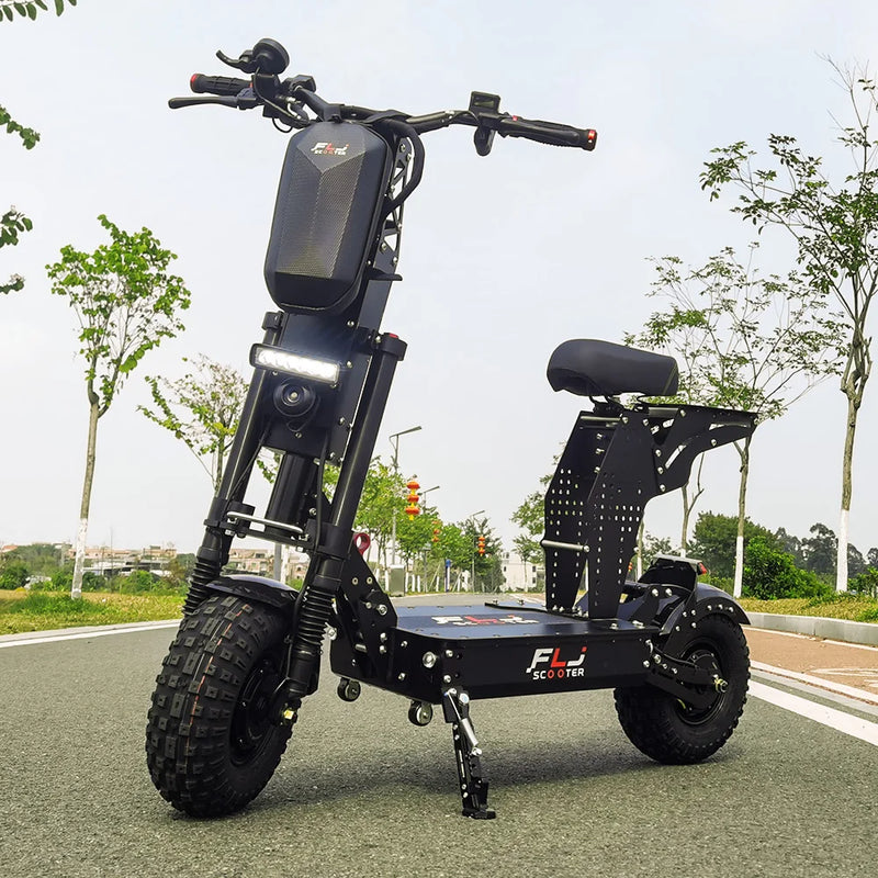FLJ K14 14inch 8000W 60V Fat wheels skateboard electric scooter with Short Handle fast speed 58MPH