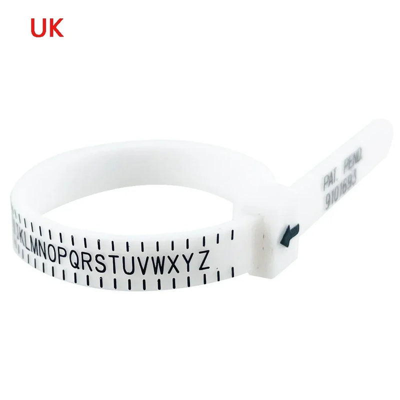 1pc Ring Sizer Measure Plastic UK US EU JP HK Size Loop Ring Size Measuring Tools Finger Gauge Ring Sizer Jewelry Sizing Tool