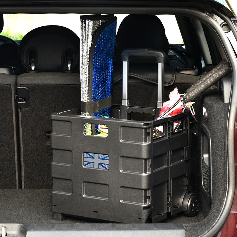 Multi-use Car Trunk Organizer Folding Handle Box Shopping Cart Storage Tidying Stowing  Auto Interior Accessories Universal