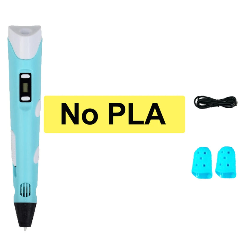 Kids 3D Printing Pen Adjustable Speed LED Display DIY Drawing Pens 3D PLA Filament Christmas Birthday gift for Boys and Girls