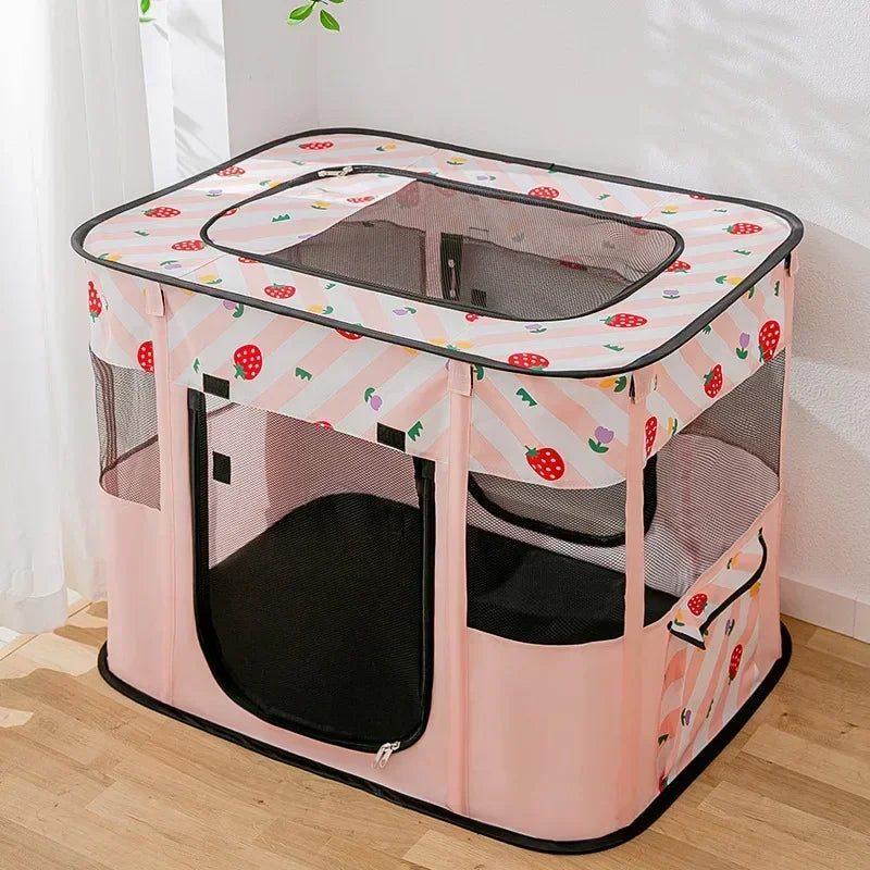 Foldable Oxford Cloth Pet Playpen Indoor Outdoor Tent Fence Easy Assemble Portable Pen Puppy Cat Small Animal Daily Supplies