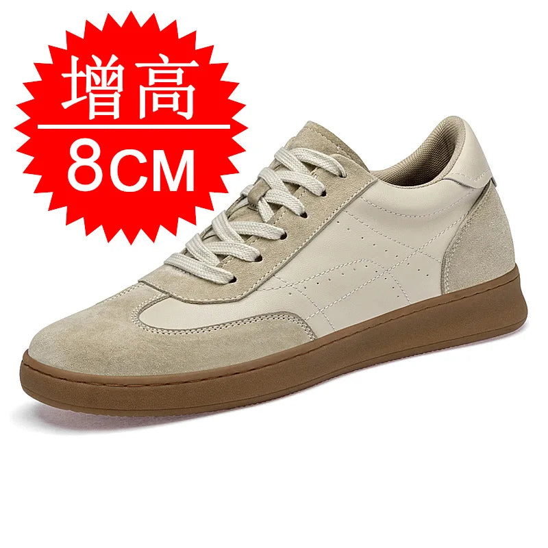 Men Invisible Height-increasing 8cm Elevator Shoes Lace-up Sports with Thick Sole Training 6cm Casual Wear Board Shoes