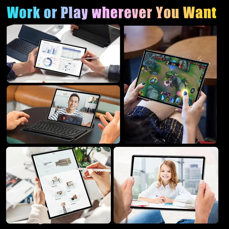 10.1" HD Tablet Android15 Octa Core 8GB+256GB 1280*800 IPS 6000mAh WiFi BT5.2 Dual Camera Gaming Learning Tablet
