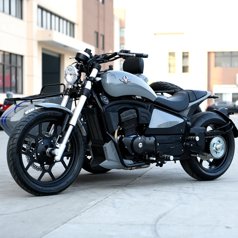 Sidecar Motorcycle 400cc Double Cylinder Water-Cooled Vehicle with Three Wheels