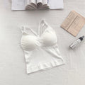 Women Cotton Lingerie Push Up Bra Sexy V Neck Tube Top Fashion Solid Color Underwear Female Soft Brassreie With Chest Pad
