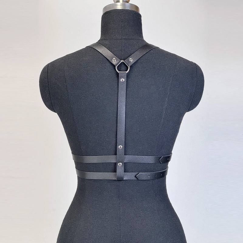 Women Fashion Waist Belt Leather Strap Chest Strap Suspenders for Women Decorative Harness Straps Gothic Clothing Accessorie
