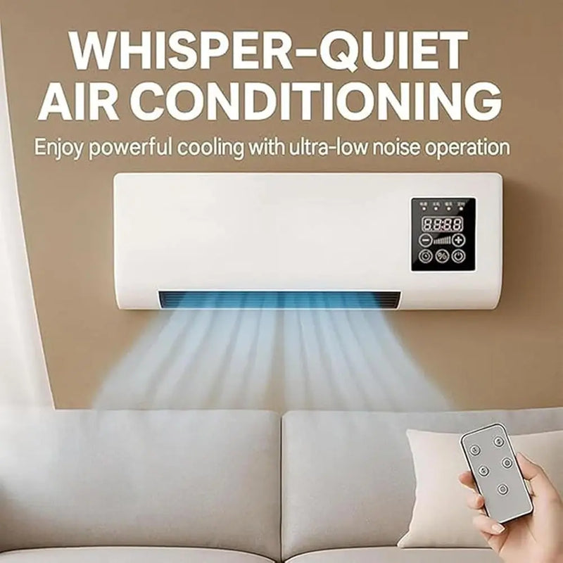 Portable Wall-Mounted Air Conditioner: 2000W, No Windows Required, Natural Wind/Heating, Remote Control & Timer