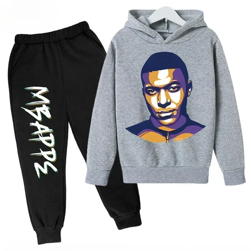 Spring Autumn Children's Hoodie Set Mbappe Print - View 4 | SAMAG