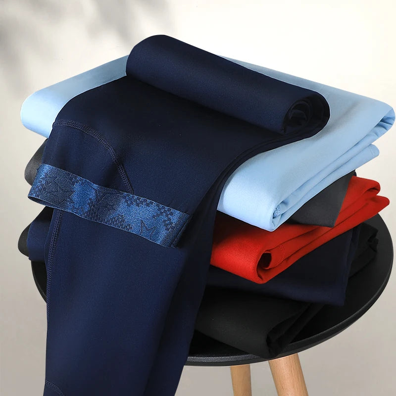 Thermal pants men's long Johns plus fleece thickened inside to wear tight bottom cold proof thin cotton pants wool pants spring