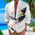 New men's shirt long-sleeved 3D printing flower pattern | SAMAG