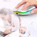 HOMEFISH PHONEPACE Dual Mode Wireless Mouse 2.4G Bluetooth Rechargeable Silent LED Backlit Optical Mice for PC Laptop