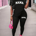 2026 Women's New Casual Spring/Summer Two Piece Set Round Neck Letter Printed Short Sleeve T-shirt and Letter Printed Pants Set