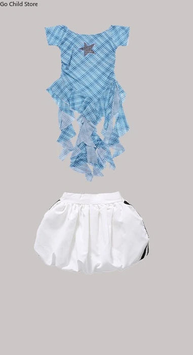 Girls K - pop Off Shoulder Crop Top Tutu Skirt Kids Hip Hop - View 22 | SAMAG