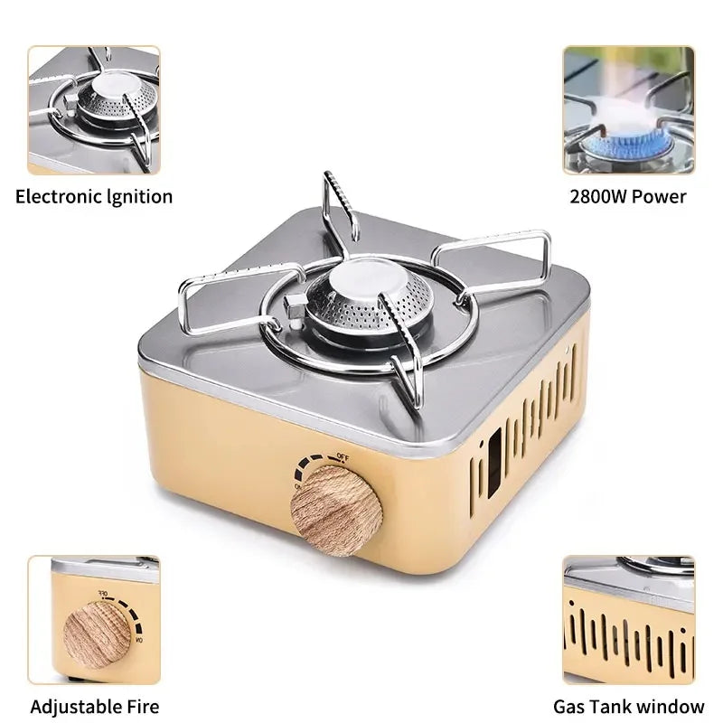 PACOONE 2800W High Firepower Portable Cassette Butane Stove Outdoor Camping Gas Burner For Picnic Travel Backpack Cooking Gear