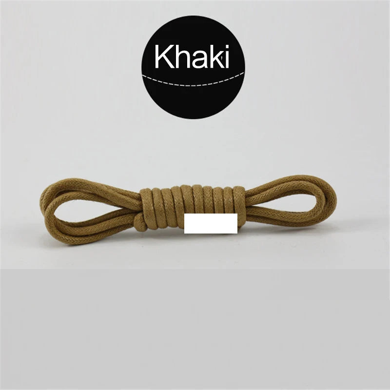 1Pair Waxed Cotton Round Shoe laces Coloured Leather Shoes lace Waterproof ShoeLaces Men Boots Shoelace Shoestring