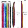 48Pcs Women's Colorful Synthetic Hair Extensions Set 38 Colors Tinsel Wig 26 Colors Feather Extensions Tool Kit for Hairdressing