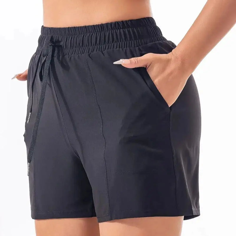 Women's Spring Summer 2-in-1 Yoga Shorts High-Waist Anti-Exposure Quick-Drying