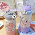 500ML Cute Cartoon Kids Thermos Bottle Children's Thermal Water Bottle 316 Stainless Steel Thermos Mug For Outdoor Water Cup ﻿