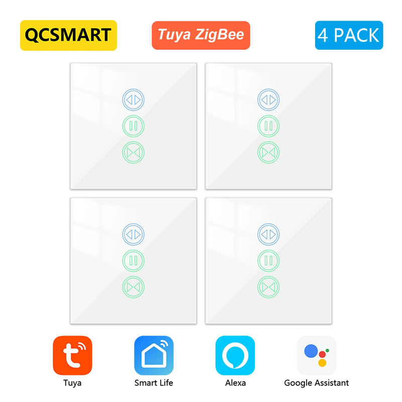 ZigBee 3.0 Curtain Roller Shutter Switch For Tubular Motors Remote Tuya Smart Life App Control Backlight Home Assistant Alexa