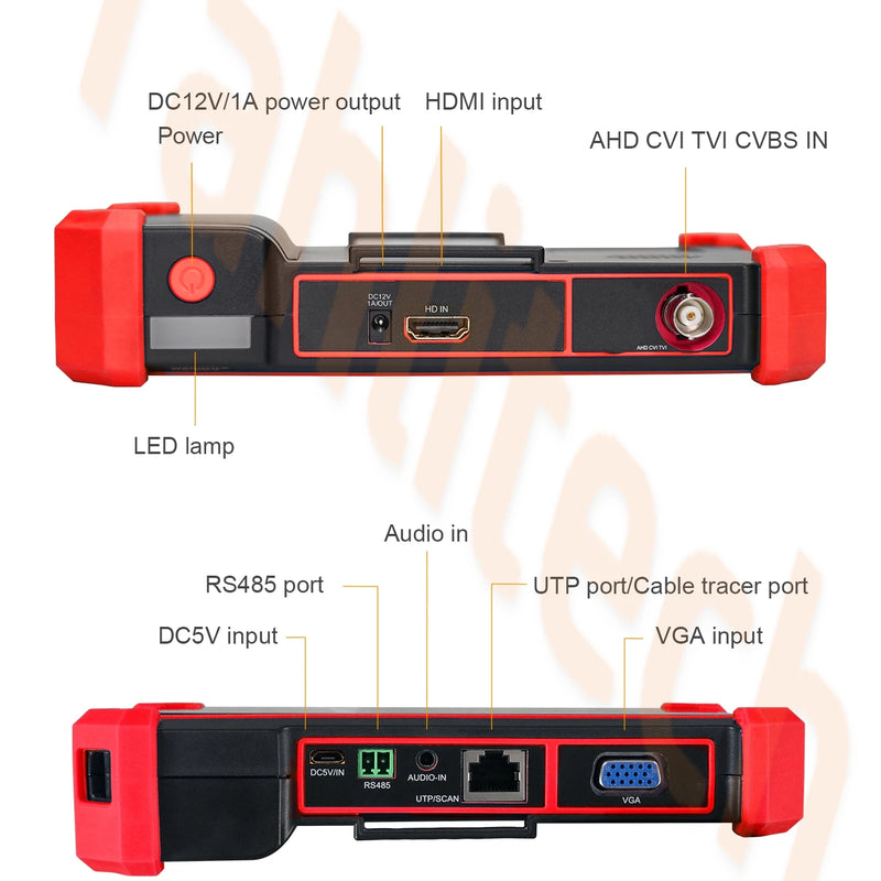 Mini 5-inch CCTV Tester 8MP AHD/CVI/TVI Mini Monitor Cameras Tester HDMI & VGA Input Video Cable Security Camera Tester
