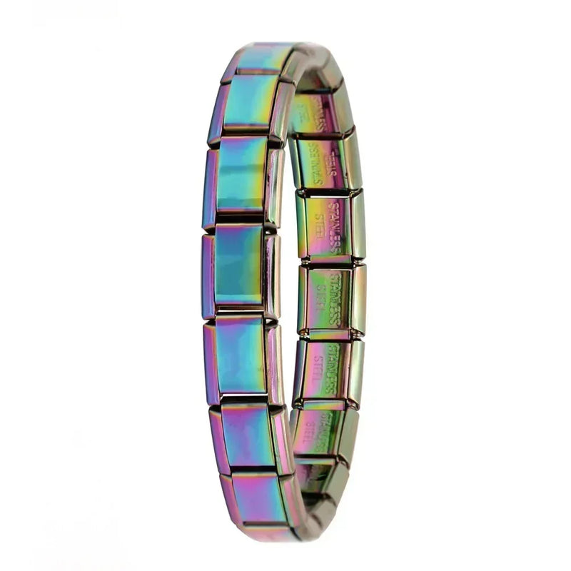 Hapiship New Women's Jewelry 9mm Width Itanlian Elastic Charm Bracelet Fashion Stainless Steel Bangle ST - Visuel 30 | SAMAG