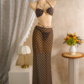Sexy polka dot print bikinis sets swimwear with long mesh | SAMAG