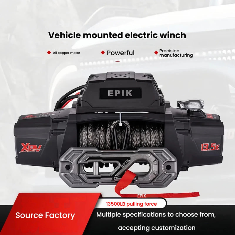 13500 Lbs Load Capacity Electric Winch -12V DC Power for Towing Truck Off Road, 2 in 1 Wireless Remote