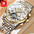 OLEVS 9910 Mens Watch Original Luxury Tourbillon Automatic Mechanical Watche Waterproof Luminous  Day-Date Watch With Box Reloj