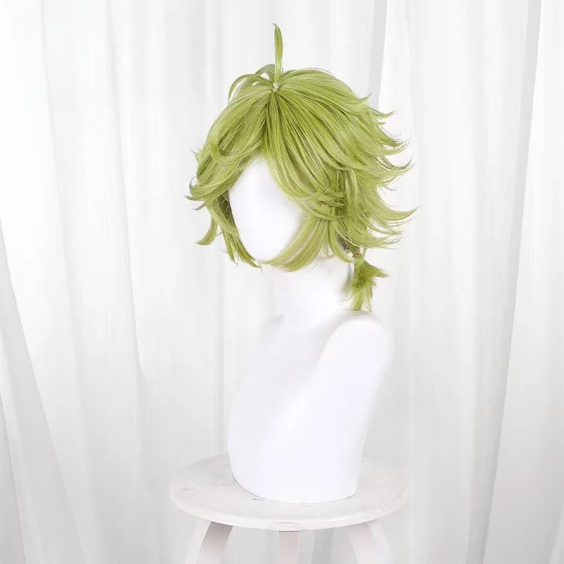 Anime Reverse:1999 Reed Knot Cosplay Wig Grass Green Short Heat Resistant Synthetic Fiber Wig Ideal for Halloween Parties