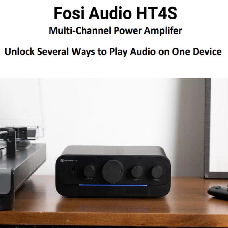 Fosi Audio HT4S Bluetooth 4.1 Home Sound Amplifier, Mini Desktop Amp with TPA3116 and Bass Treble Controls for Speaker Subwoofer