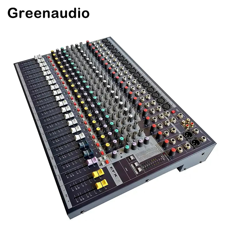GAX-EFX16 Professional Audio mixer Console 16 channels with MP3 Player +48V Phantom Power USB BT Reverb for stage