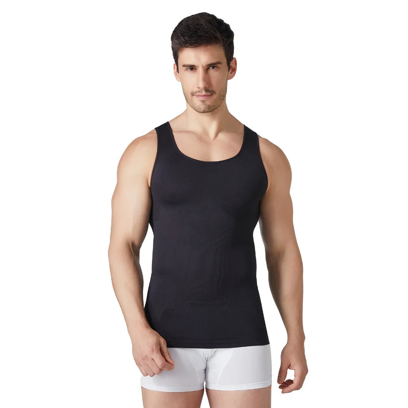 Men Seamless Shapewear Tank Top Chest Tummy Compression Slim Soft Breathable Summer Undershirt Gym Daily Base Layer
