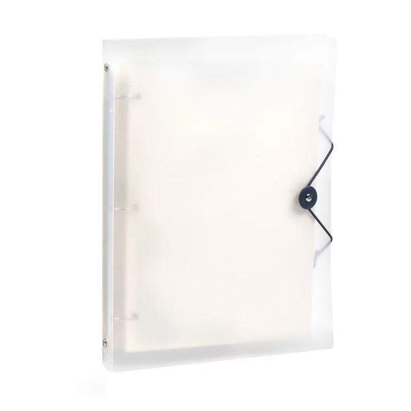 3Pcs Frosted Transparent A4 Loose Leaf Binder 3 Hole Punchless Snap Button File Folder Office School Document Storage Organizer