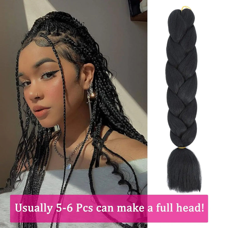100g 24inch Jumbo Braiding Hair Synthetic Braiding Hair Braid in Hair Extensions Braids Hair for Twist for Daily Cosplay