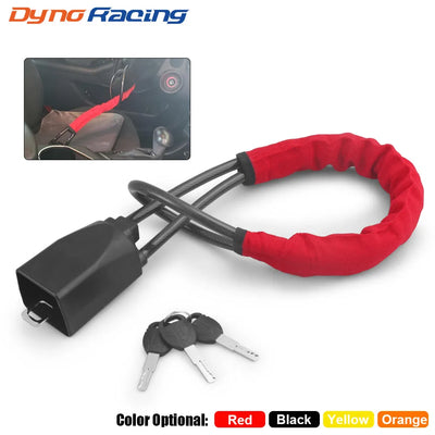 Car Steering Wheel Lock With Seat Belt Socket Steel Rope | SAMAG