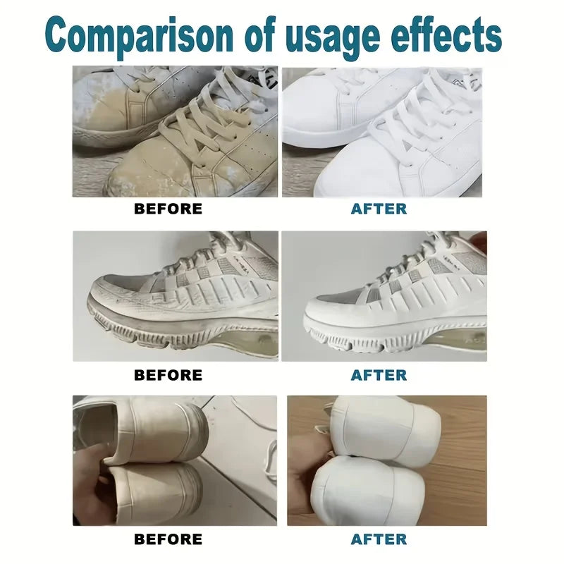 White Shoe Cleaning Cream, Quick Dry Sneaker Care Polish for White Shoes, Sports Shoes and Mesh Uppers