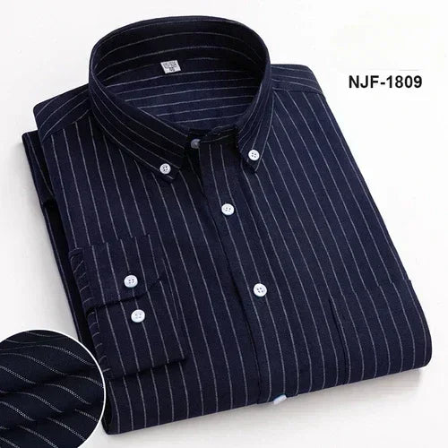 Spring and Autumn Men's Pure Cotton Long sleeved Shirts | SAMAG