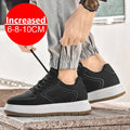 Men's Invisible Height Increasing Elevator Shoes Lace-up Sporty White Sneakers 8/10cm Taller Size Plus Invisible Elevate Shoes