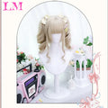 LM Medium Length Pink Cosplay Wig Heat Resistant Costume Party Synthetic Wigs 2 Clip On Ponytail 7 Colors